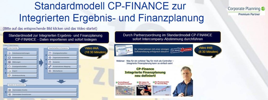 Integriertes Standardmodell Ergebnis und Finanzplanung CP Finance sofort einsetzen