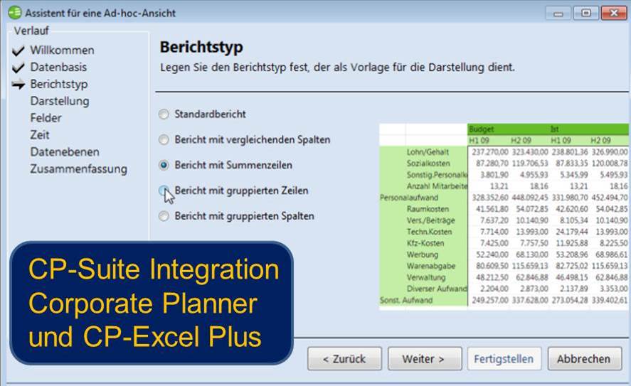 Excel-Integration CP Excel plus